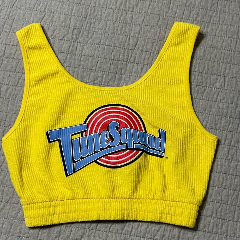 Space Jam Tune Squad Vibrant Yellow Halter Tank Top Adult Size XS Colorful Fun